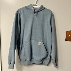 Carhartt men’s heavyweight water repellent hoodie outdoor logo sleeve blue small